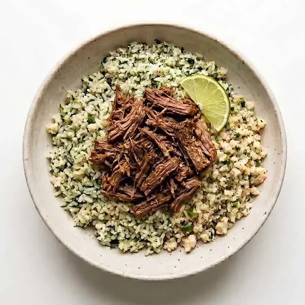 Mexican Barbacoa Beef with Cilantro Lime Cauliflower Rice