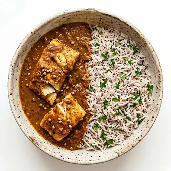 Arabic Spiced Fish Curry with Turkish Sumac Rice