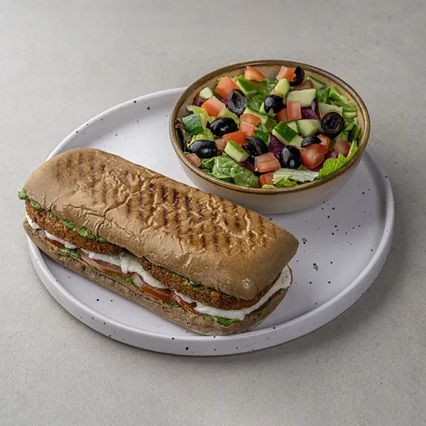 Arabic Style Twisted Caprese Sandwich With Mozzarella Stuffed Falafel