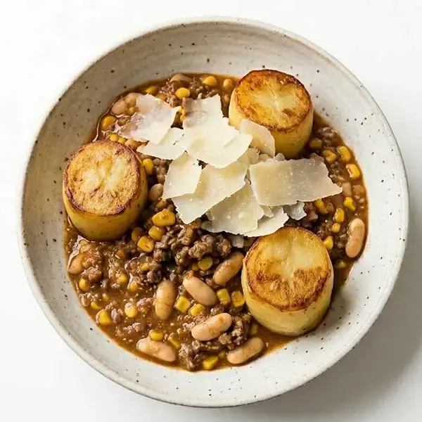 Beef & Corn Cannellini With Fondant Potato