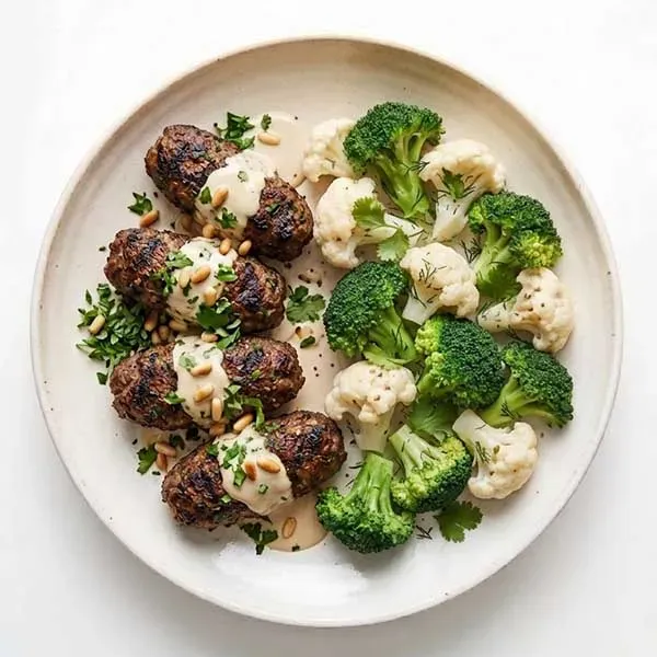Beef  Koftas With Tahini  Dual Flowerets