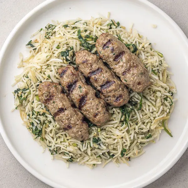 Beef Kofta With Spinach Rice Mix