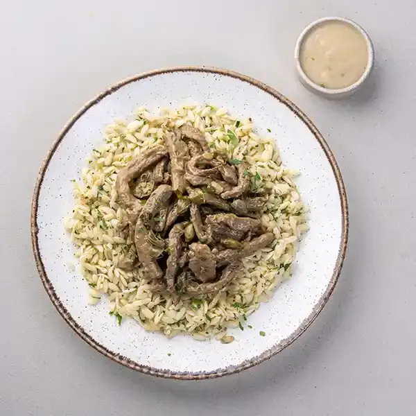Beef  Piccata With Orzo Pasta