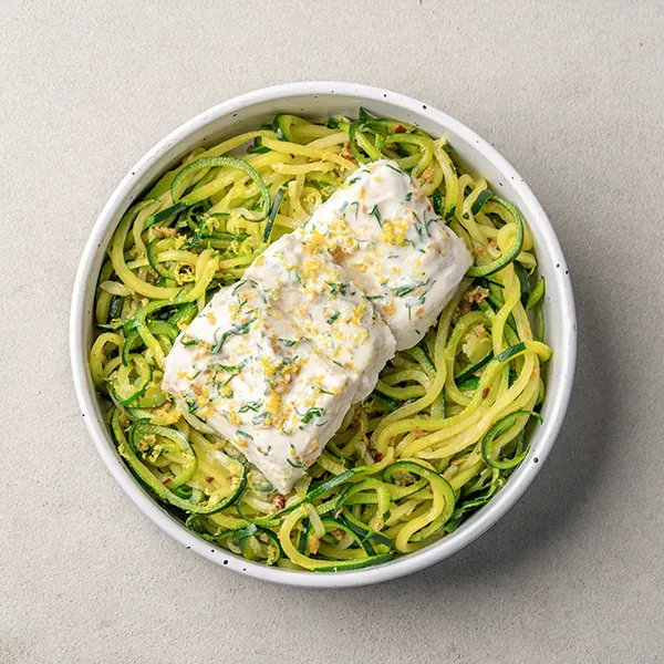Butter Garlic Fish bites With Garlic Zoodle