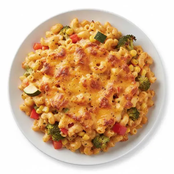 Cheesy Paprika Vegetable & Macaroni Au Gratin