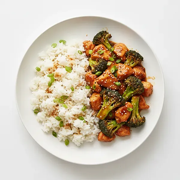 Chicken And Broccoli Stir-Fried With Scallion Rice