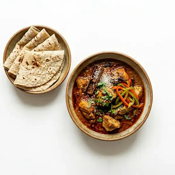 chicken Kolhapur with Jowar Roti