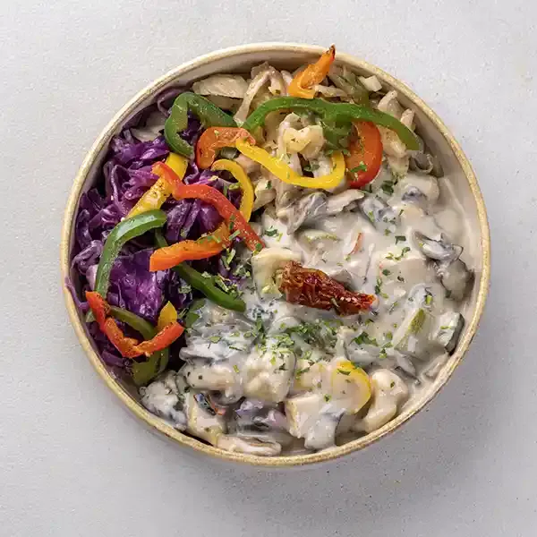 Creamy Vegetable & Mushroom Fricassee With Shredded Vegetable Mix