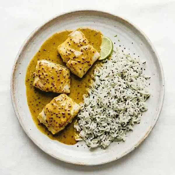 Curried Fish With Cilantro Rice
