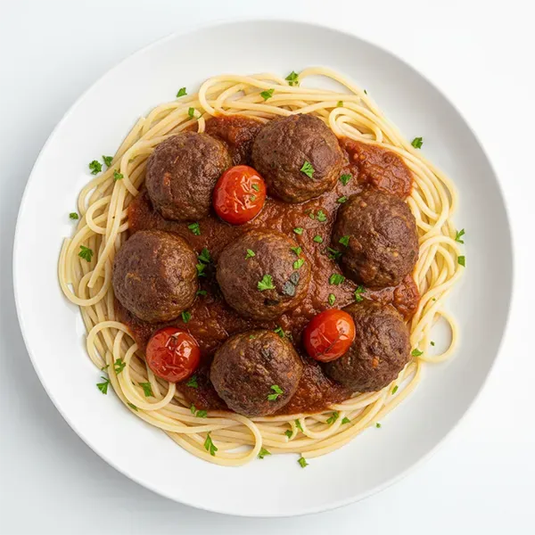 Dawood basha beef meatballs with spaghetti