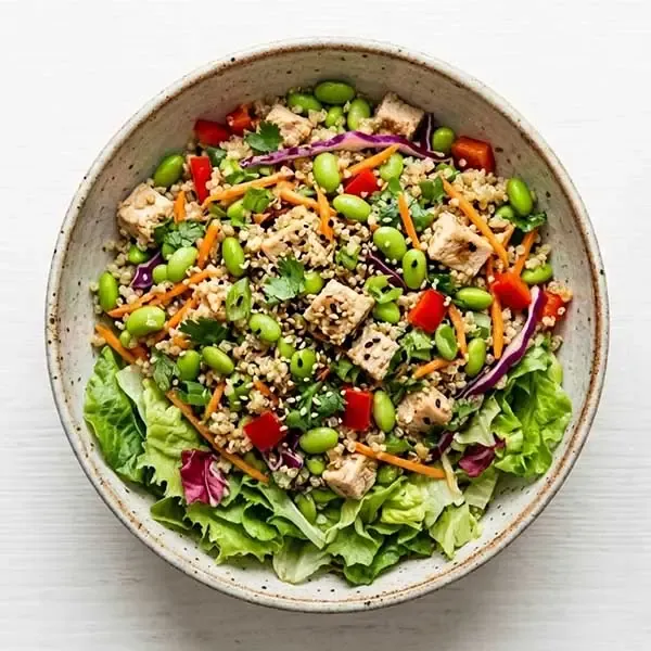 Edamame & Quinoa Salad With Sesame-Ginger Dressing