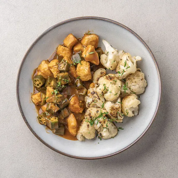 Fish & Okra Gumbo With Garlic Flowerets