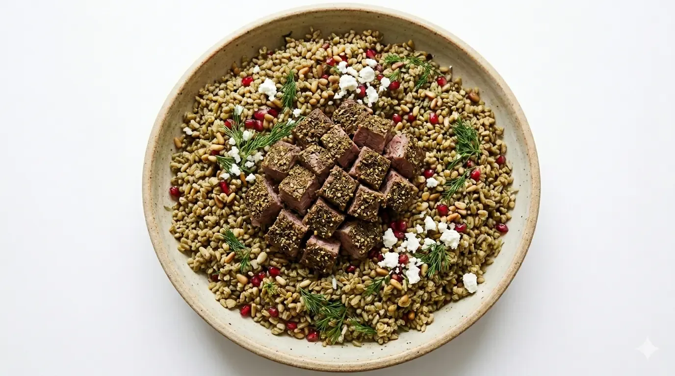Zaatar Lamb With Herbed Freekeh