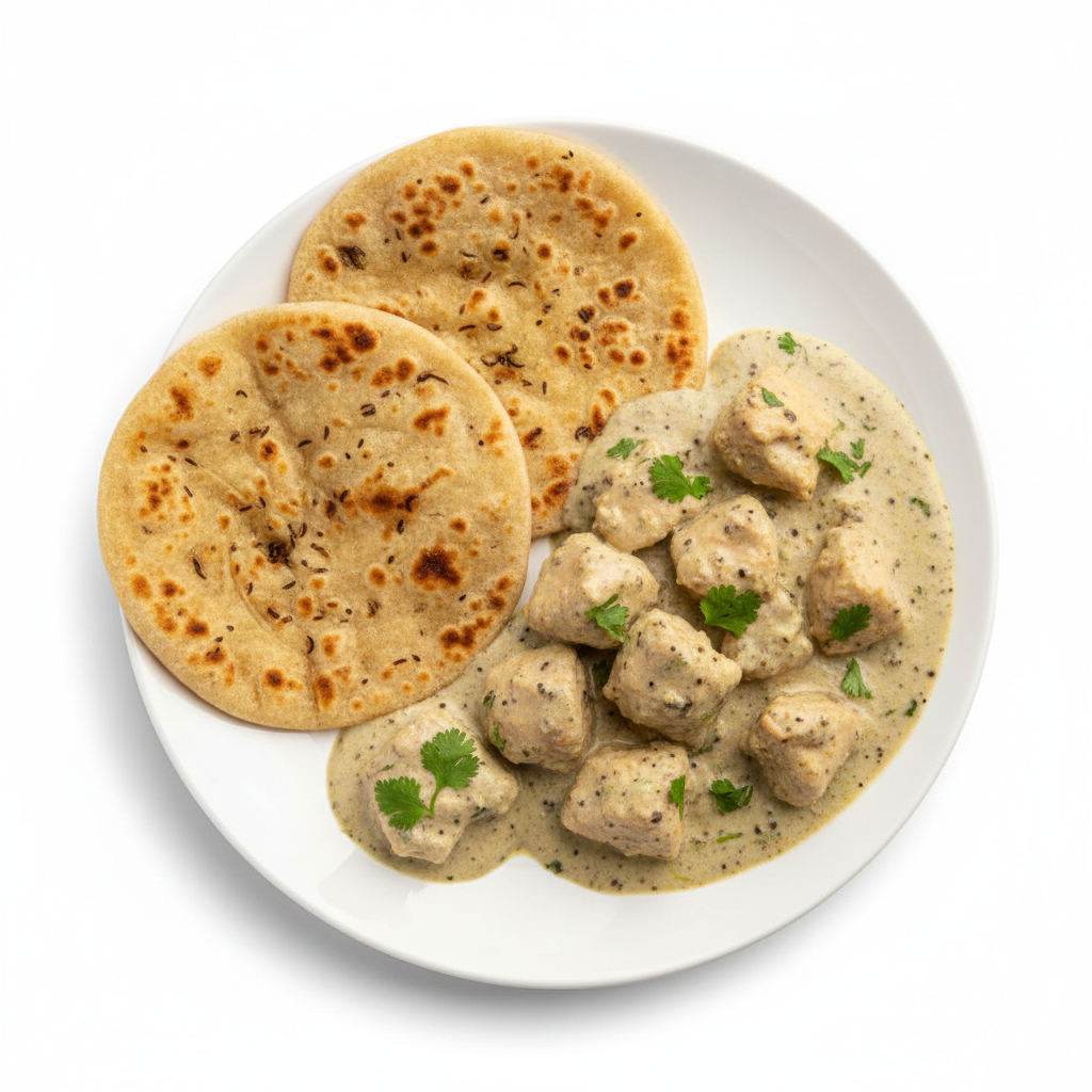 Chicken Kali Mirch with Ajwain Roti