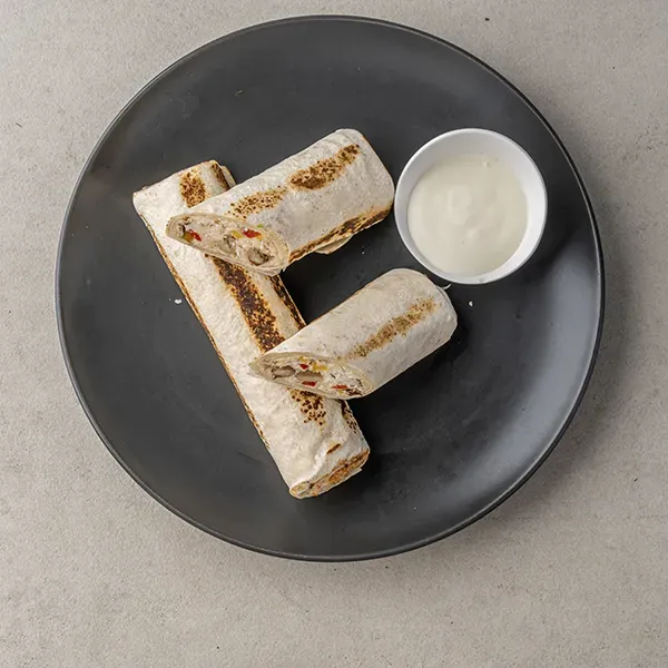 Griddled Fava Bean & Halloumi Kebab Wrap With A Zesty Yuzu-Tahini