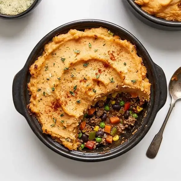 Guilt-Free Beef Shepherd’s Pie with Sweet Potato & Cauliflower Mash