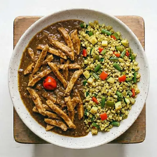 Guyanese Chicken Curry With Keto Vegetable Rice
