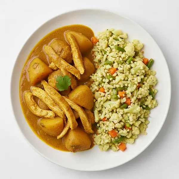 Guyanese Chicken Curry with Keto Vegetable Rice