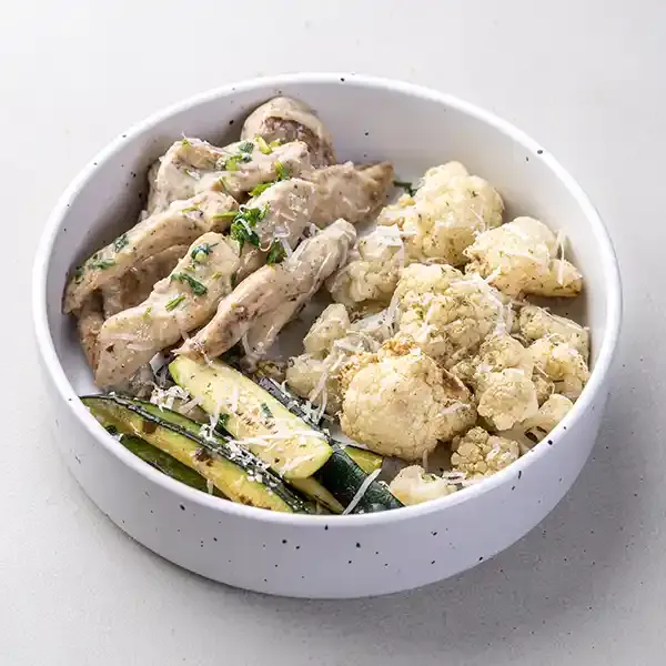 Herb Roasted Chicken With  Cauliflower And Zucchini Medley