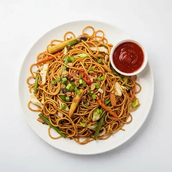 Kolkata Style Hot Garlic Vegetable Chow Mein