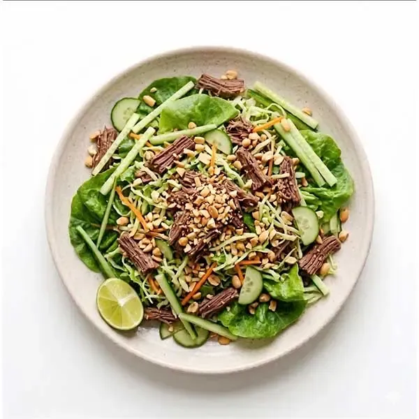 Shredded Beef Vietnamese Salad With Crushed Peanuts & Greens