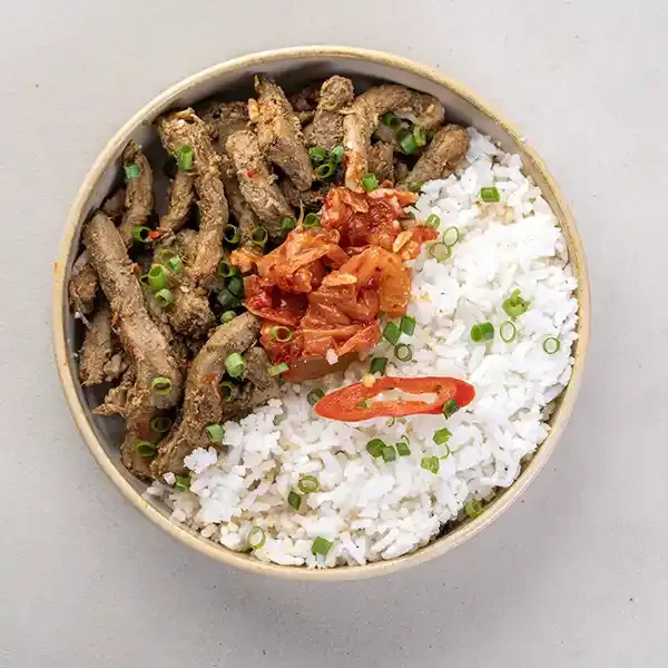 Korean Bulgogi Beef With Kimchi &  Rice