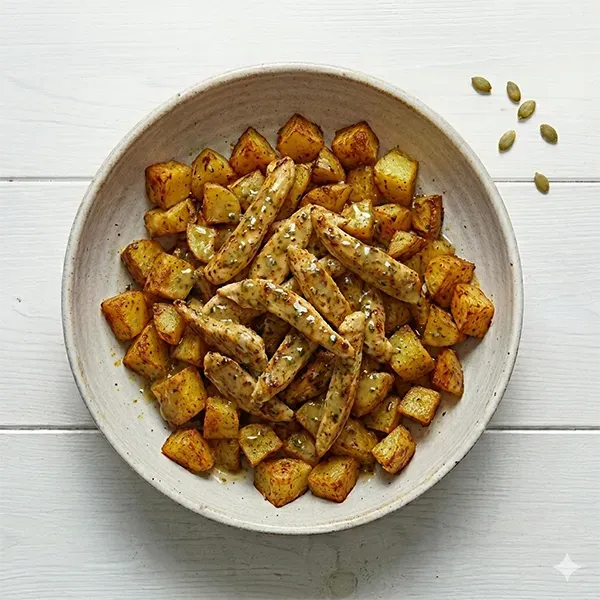 Lemon Olive Chicken With Spiced Potatoes