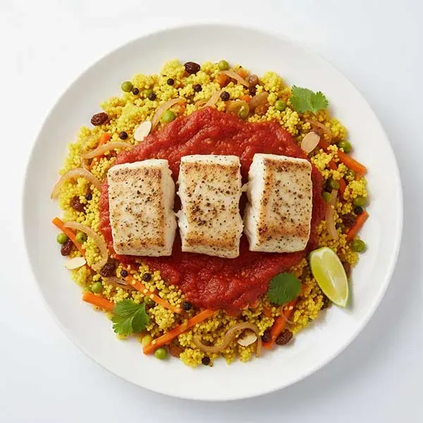 Machboos Samak With Couscous