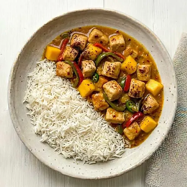 Mango Chilli Chicken Curry With Streamed Rice