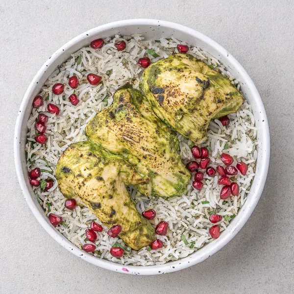 Mint Chicken Tikka With Pomo Mint Rice Mix