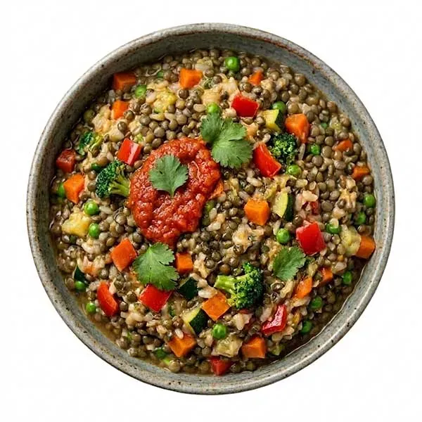 Mix vegetable and French Lentil Risotto Bowl