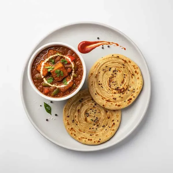 Mixed Veg Kadhai With Ajwani Paratha