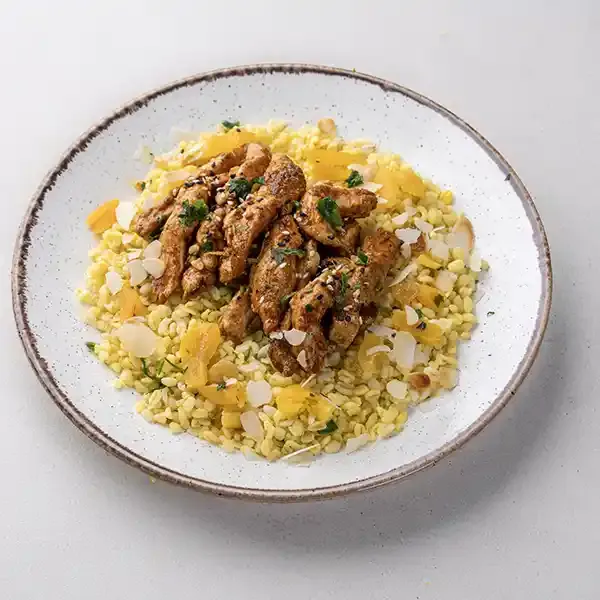 Moroccan Spiced Chicken With Apricot Bulgur Wheat