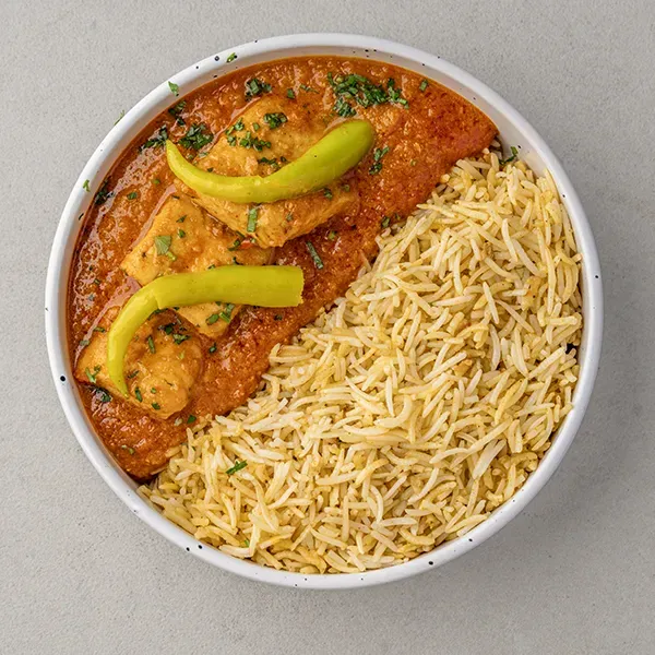 Mustard Oil Roast Fish Jhol with Masala Bhaat