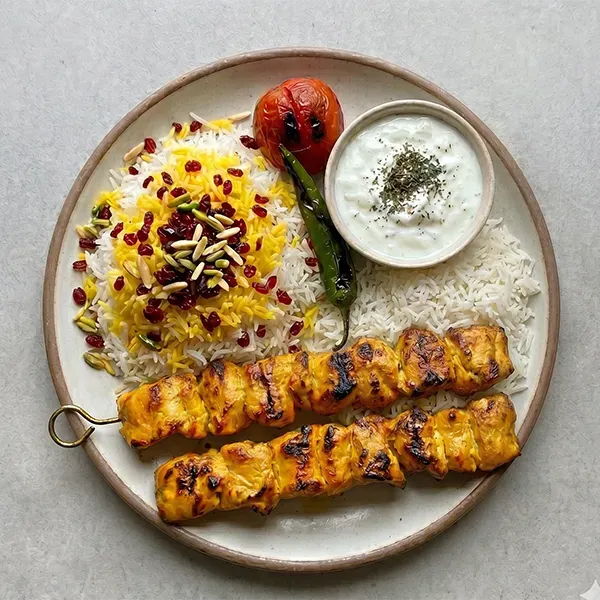 Persian Chicken Kebab With Zereshk Polo