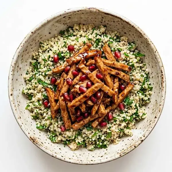 Pomegranate Molasses Chicken With Quinoa Tabbouleh
