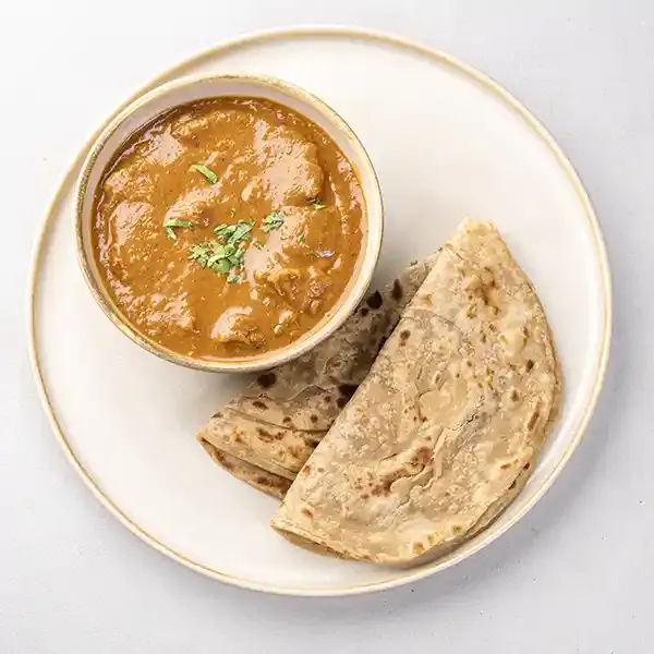 Rajasthani Laal Maas With Tawa Paratha And Laacha Onion