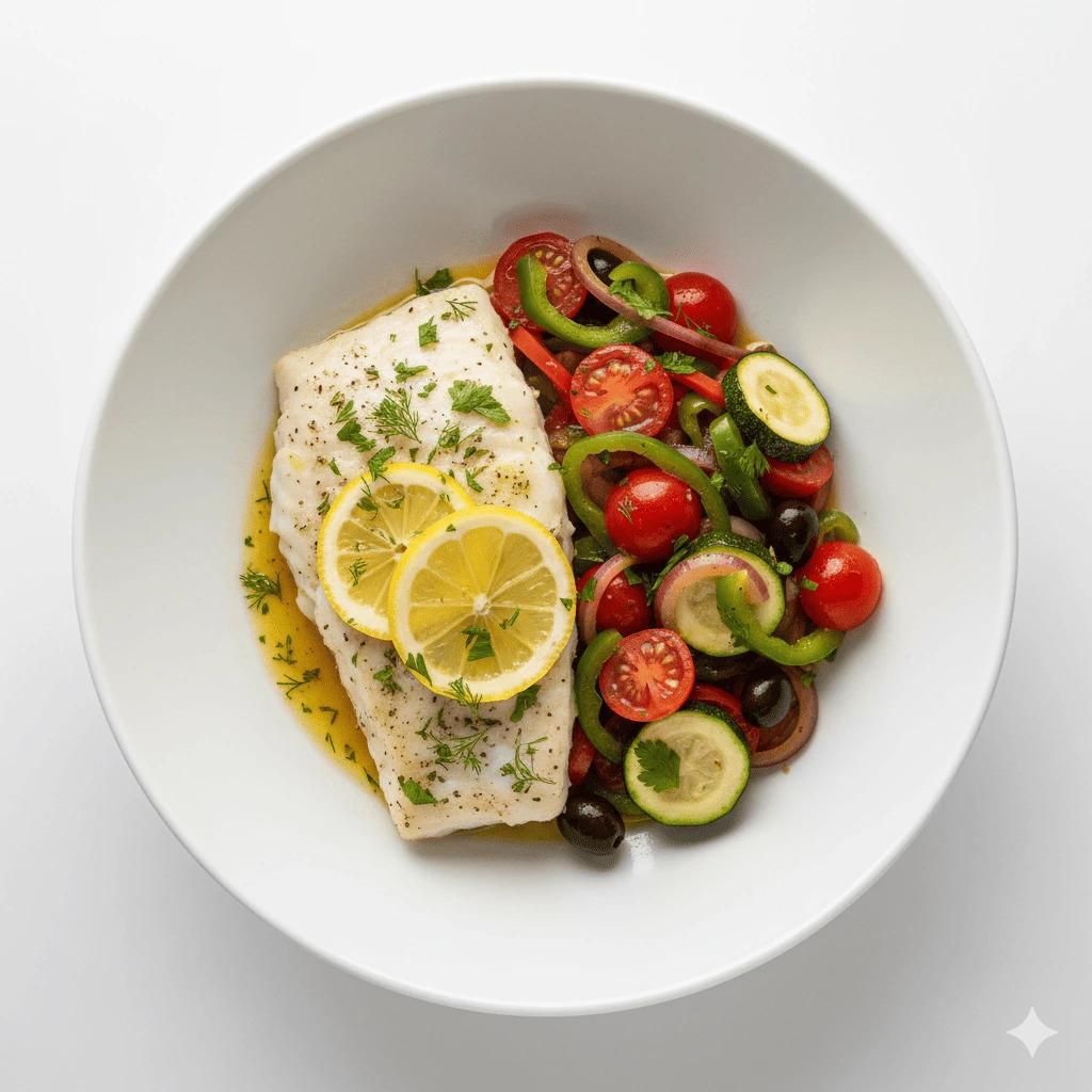 Roman-Style Citrus Fish & Tomato Vegetables