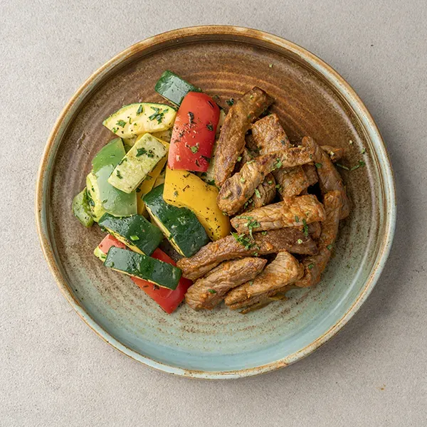 Seared Beef with Herb Butter Veggies