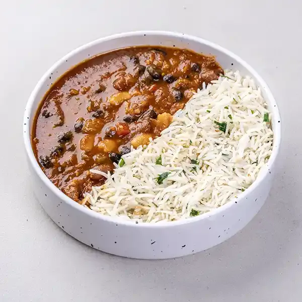 Smoky Three-Bean Chili With Cumin-Scented Long Grain Rice