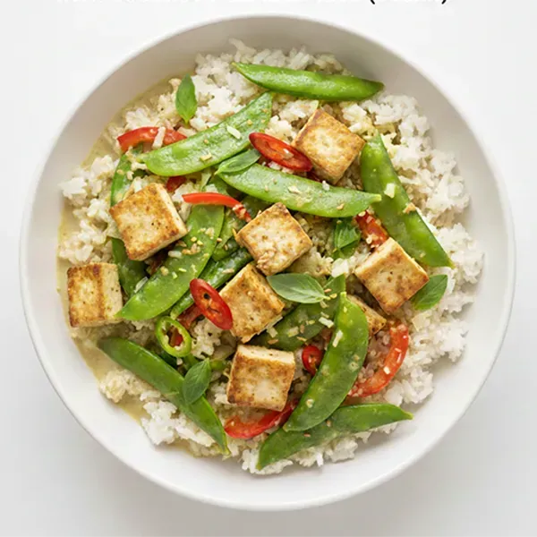 Snow Peas & Tofu Thai Curry with Coconut Hom Mali Rice