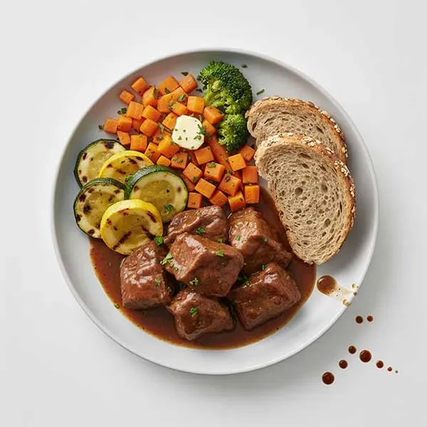 Southern Beef Pot Roast With Grilled Veggies & Multigrain Bread