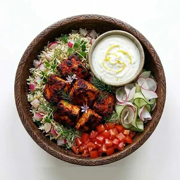 Tandoori Fish With Lemon Butter Sauce And Radish Rice