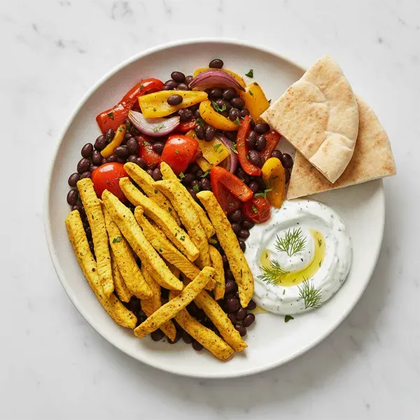 Turmeric Baked Chicken With Beans & Peppers