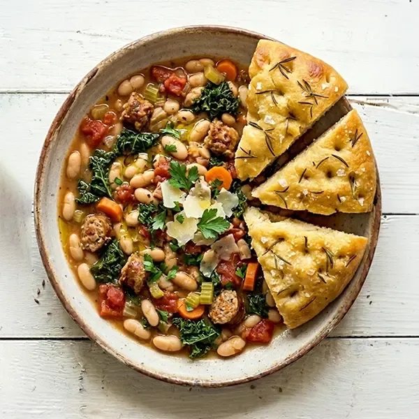Tuscan White Bean Stew With Rosemary Focaccia