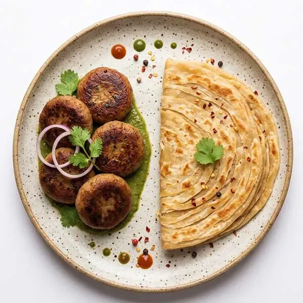 Veg Galouti Kebab with Ulte Tawa ka Paratha