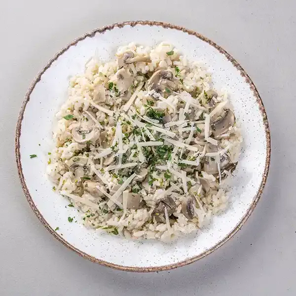 Wild Mushroom Risotto With Truffle Oil & Parmesan