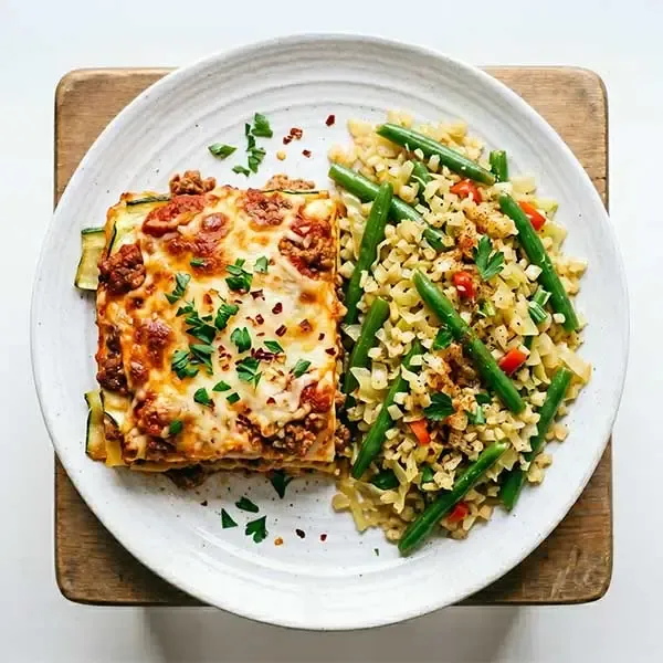 Zucchini Alla Pizzaiola With Bean And Cabbage Rice